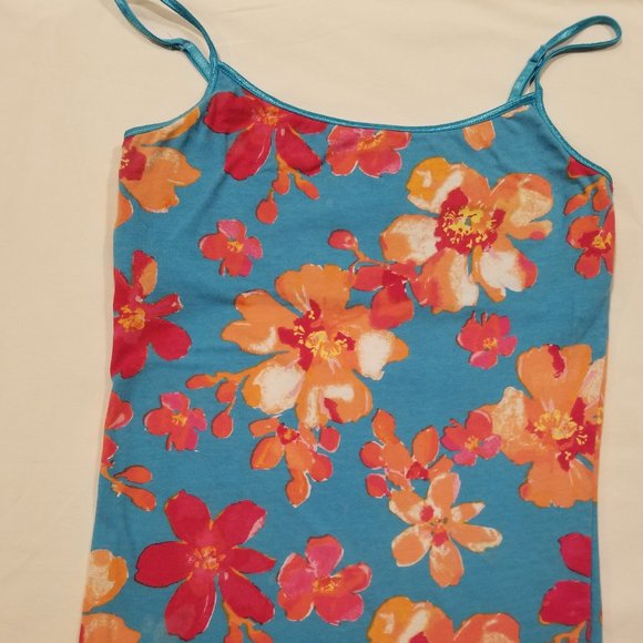 Aeropostale Tops - 95% Cotton shelf bra camisole from Aeropostale. Blue with orange/red flo…